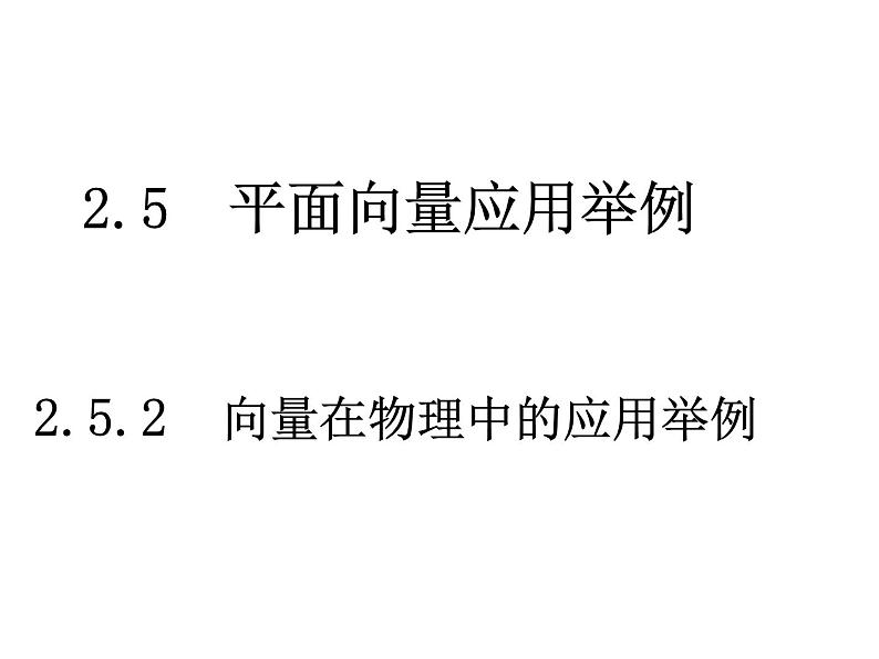 人教版高一上册数学课件《向量在物理中的应用举例》第1页