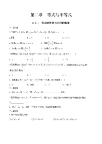 高中数学人教B版 (2019)必修 第一册2.1.1 等式的性质与方程的解集课时练习
