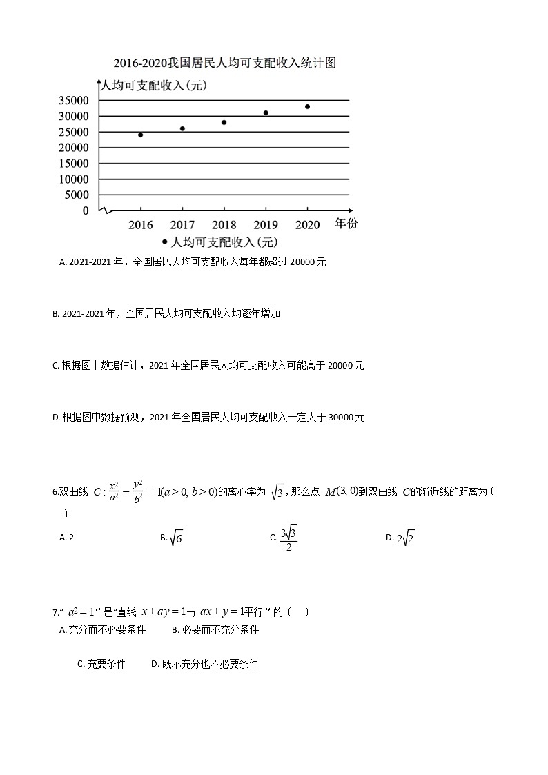 2021届北京市房山区高三数学一模试卷及答案第2页