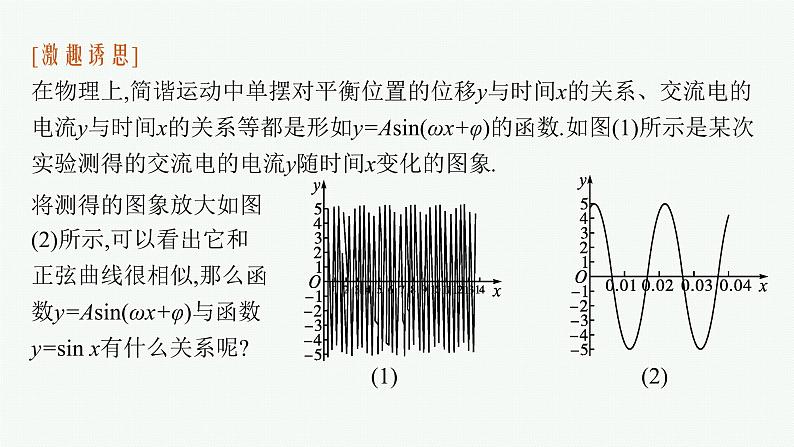2021-2022学年高中数学新人教A版必修第一册 5.6 第1课时 函数y=Asin(ωx φ)的图象 课件(48张)第5页