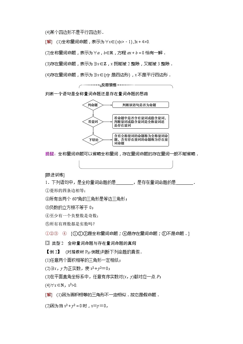 2022届高中数学新人教A版必修第一册 第1章1.5.1全称量词与存在量词 学案03