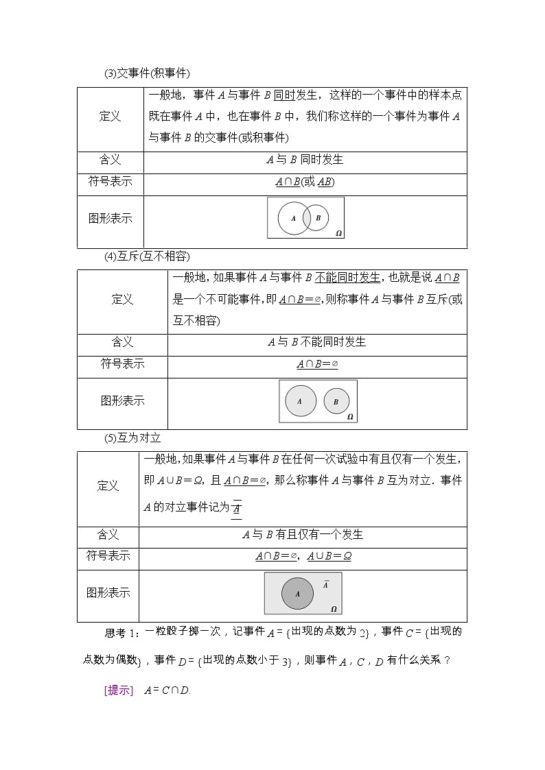 人教版高中数学必修第二册同步讲解第10章《10.1.2事件的关系和运算》(含解析)学案02