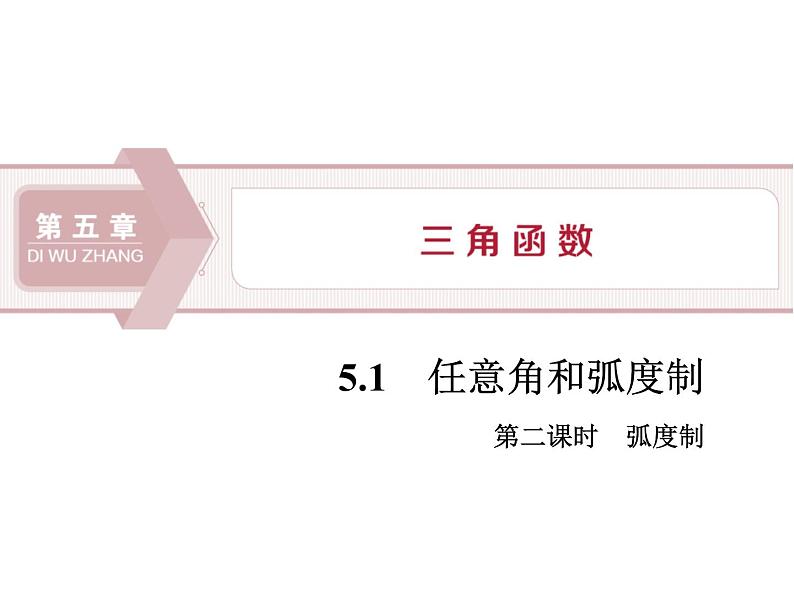 《任意角和弧度制》三角函数PPT(第二课时弧度制)课件PPT第1页