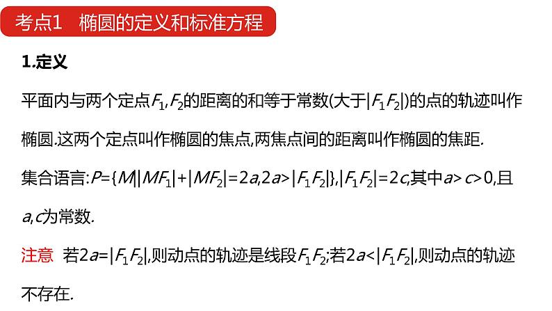 2022版高三全国统考数学(文)大一轮备考课件:第10章第1讲 椭圆08