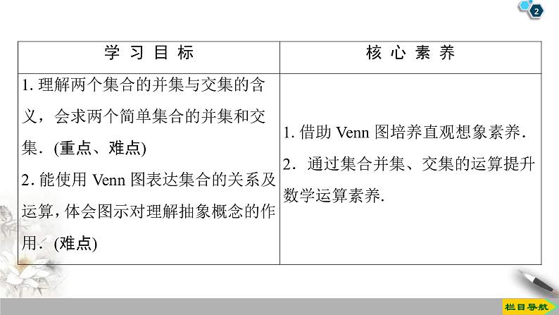 2021年人教版高中数学必修第一册课件:第1章1.3《第1课时并集与交集》(含答案)02
