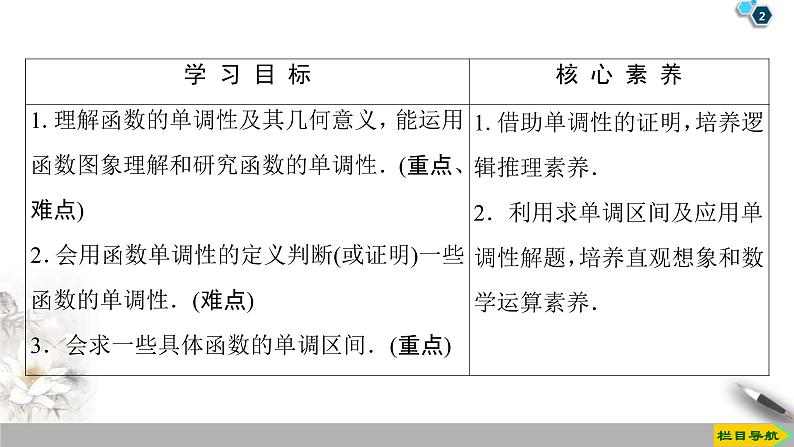2021年人教版高中数学必修第一册课件:第3章3.2.1《第1课时函数的单调性》(含答案)第2页