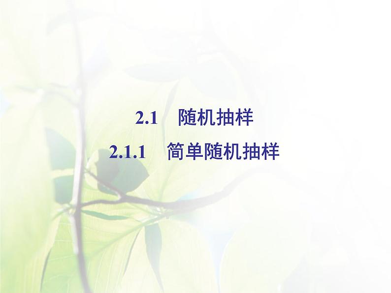 高中数学人教B版必修32.1.1简单随机抽样课件(34张)第2页