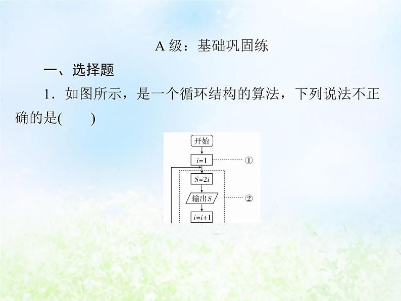 高中数学人教B版必修三循环结构程序框图的画法课件(20张)第2页