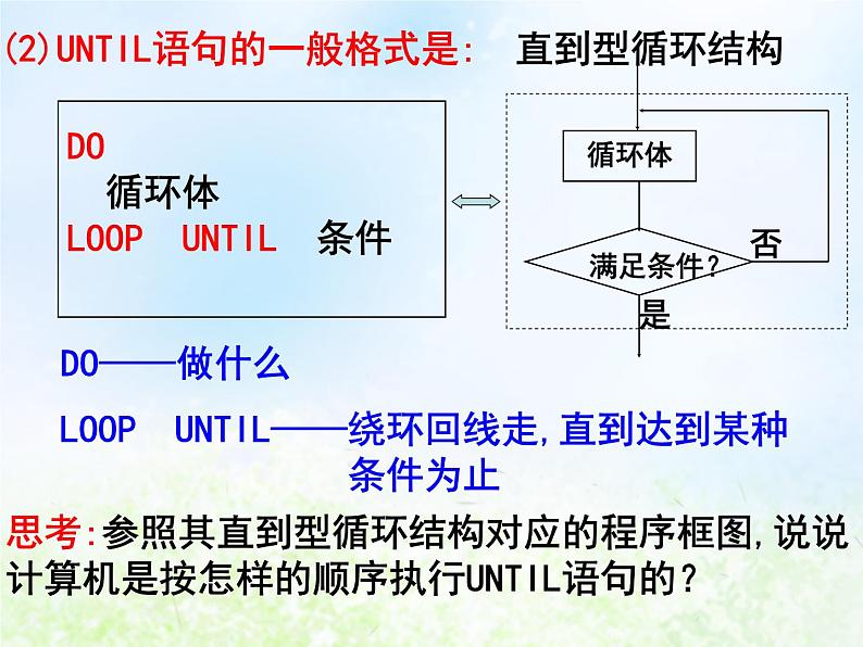 高中数学人教B版必修三循环语句课件(15张)04