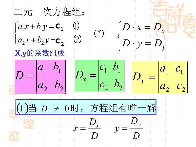沪教版(上海)高二数学上册 9.4 三阶行列式_ 课件02