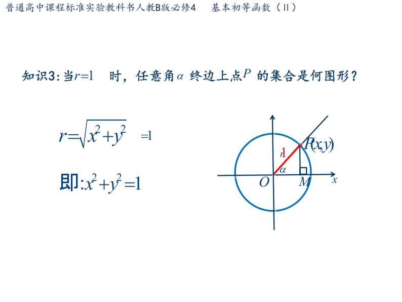 高中数学人教B版必修四 1.2.2 单位圆与三角函数线 课件（26张）07