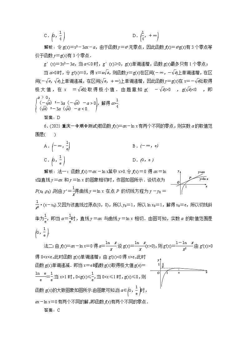 高考数学一轮复习第二章函数导数及其应用第十二节第2课时导数与函数的零点问题课时规范练理含解析新人教版第3页