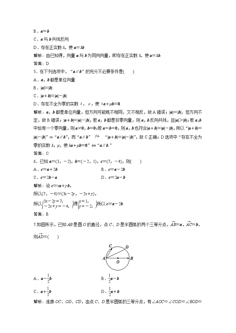 高考数学一轮复习第四章平面向量与复数第一节平面向量的概念及线性运算课时规范练含解析文北师大版第2页