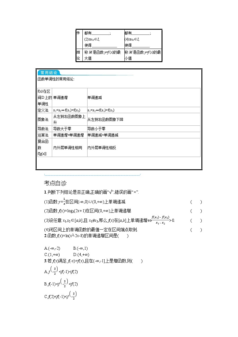 新教材2022版高考人教A版数学一轮复习学案:2.2 函数的单调性与最大(小)值第2页