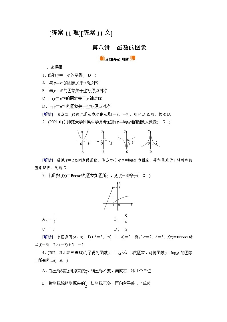 2022版高考人教版数学一轮练习:练案【11理】【11文】 函数的图象第1页