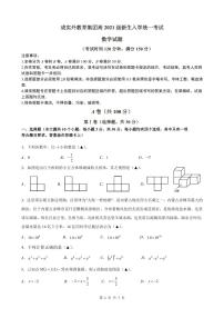 四川省成实外教育集团学校2021-2022学年高一上学期新生入学统考数学试题（无答案）
