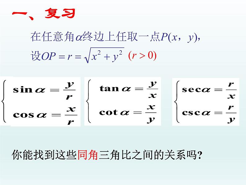 沪教版(上海)高中数学高一下册 5.3 同角三角比的关系和诱导公式_课件1(1)03