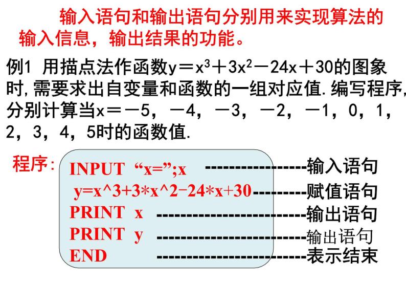 高中数学人教B版必修三1.2.1赋值、输入和输出语句课件（32张）05