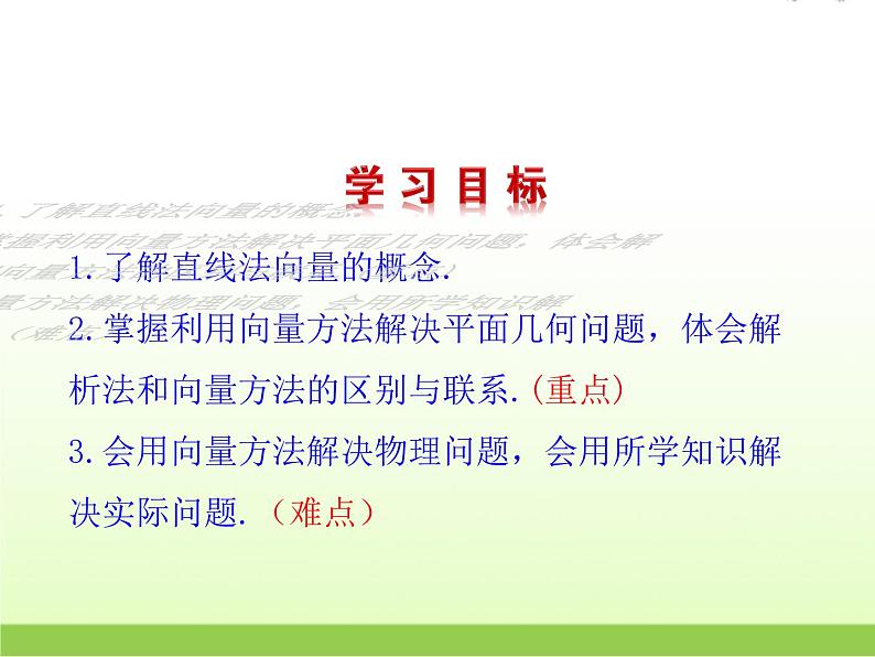 高中数学北师大版必修四 2.7.2向量的应用举例 课件(21张)第4页