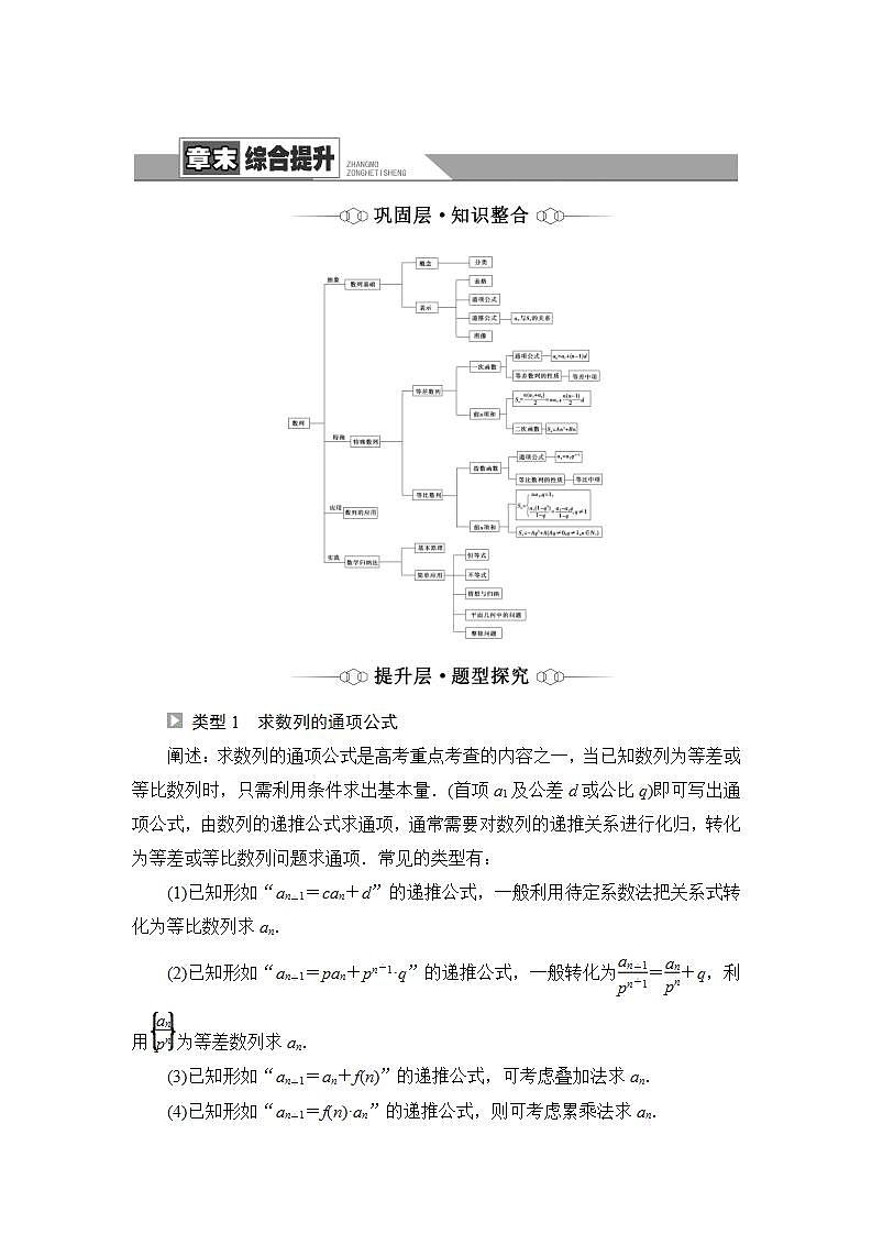 2020-2021学年新教材人教B版数学选择性必修第三册学案:第5章 数列+章末综合提升+Word版含答案01