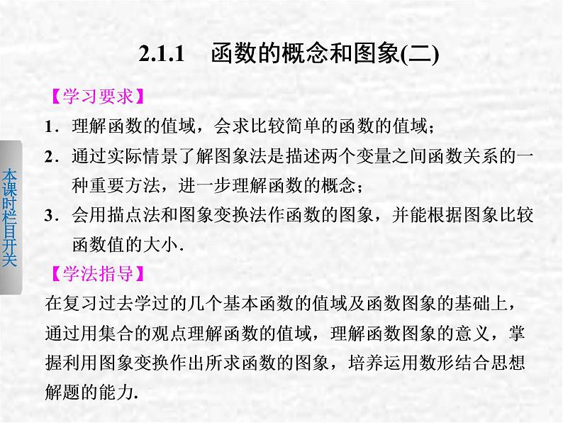 高中数学苏教版必修一 函数的概念和图象(二)课件(21张)01