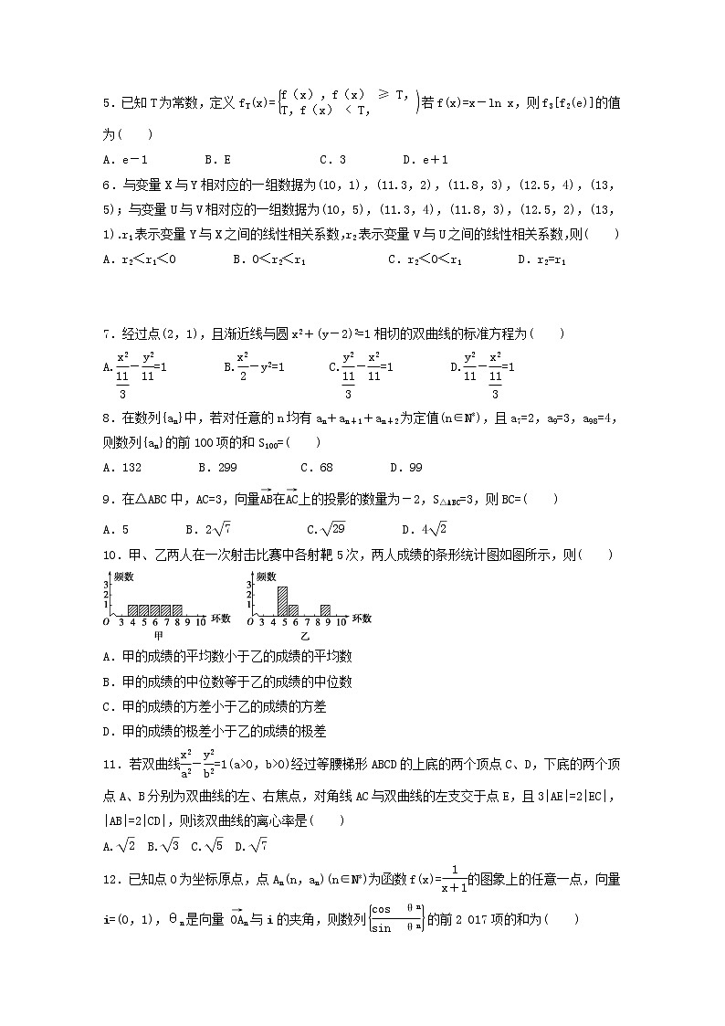 (统考版)2022年高考数学(文数)模拟试卷13(含详解)02