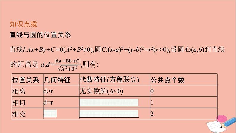 高中数学第二章平面解析几何2.3.3直线与圆的位置关系课件新人教B版选择性必修第一册07