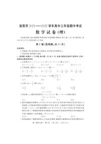 河南省洛阳市2021-2022学年高三上学期期中考试数学（理）【试卷+答案】