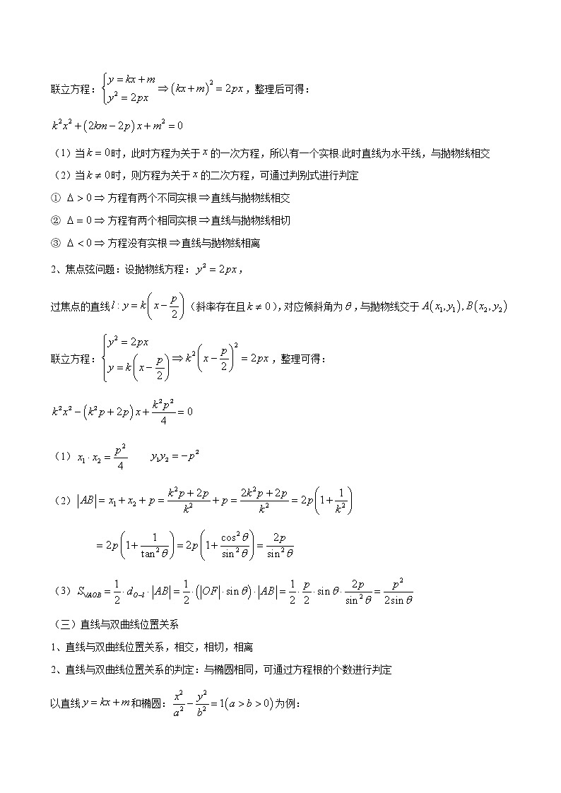 专题50 直线与圆锥曲线的位置关系(解析版)学案02