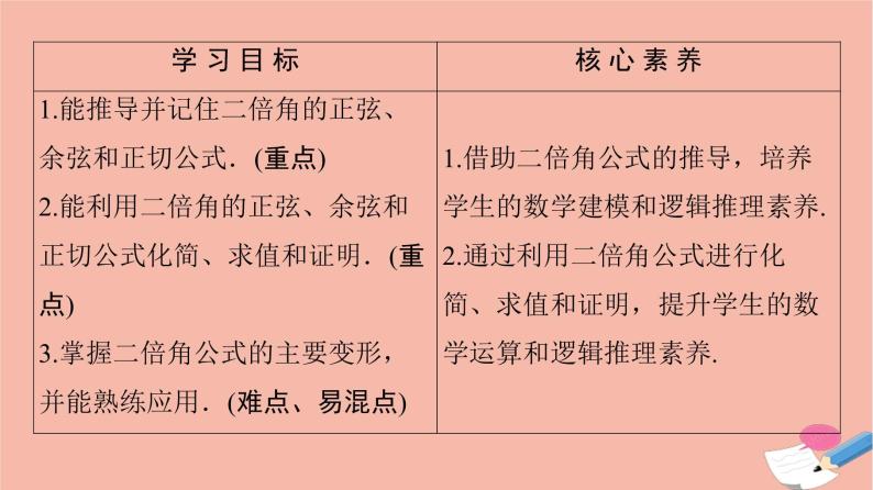 高中数学第3章三角恒等变换3.1两角和与差的正弦余弦和正切公式3.1.3二倍角的正弦余弦正切公式课件新人教A版必修402