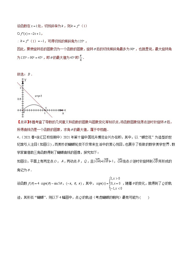 第1讲 函数的旋转、两函数的对称问题-2022年新高考数学二轮专题突破精练03