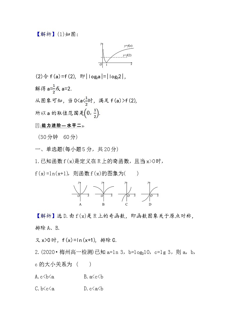 2020-2021学年高中数学人教A版(2019)必修第一册 4.4.2 对数函数的图象和性质 作业1第3页