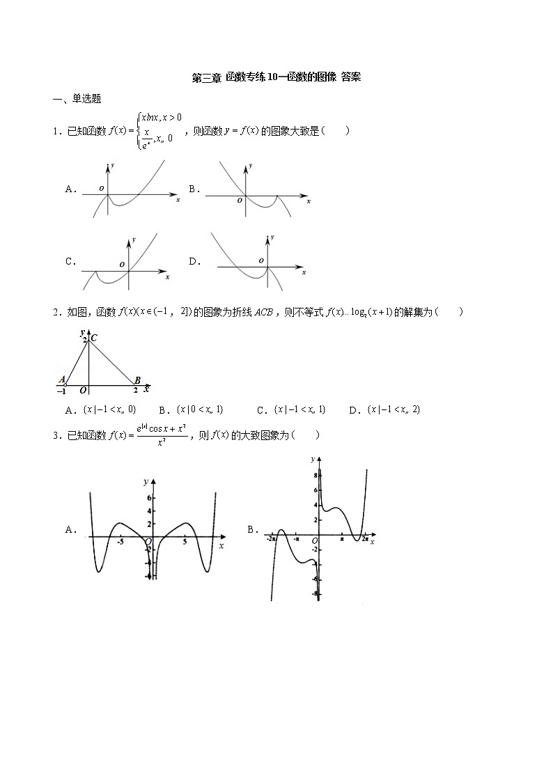 2022届高考一轮复习第三章函数专练10_函数的图像(Word含答案)第1页