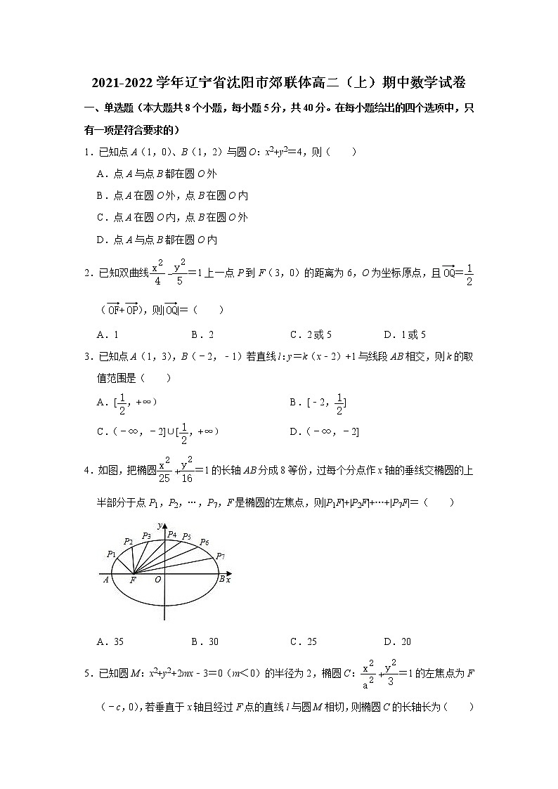 辽宁省沈阳市郊联体2021-2022学年高二上学期期中考试数学【试卷+答案】第1页