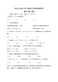四川省乐山市十校2021-2022学年高二上学期期中考试数学（理）【试卷+答案】