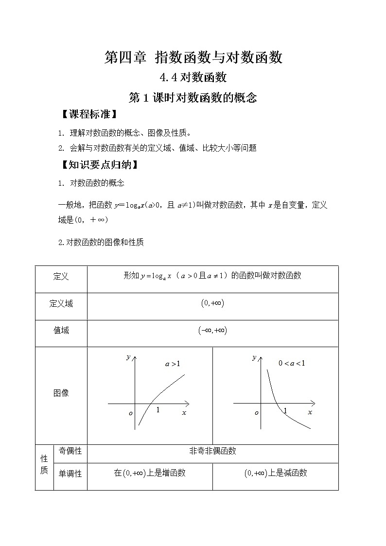 4.4对数函数第一课时学案01