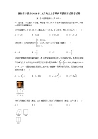 浙江省宁波市2022届高三上学期11月高考模拟考试数学试题含答案