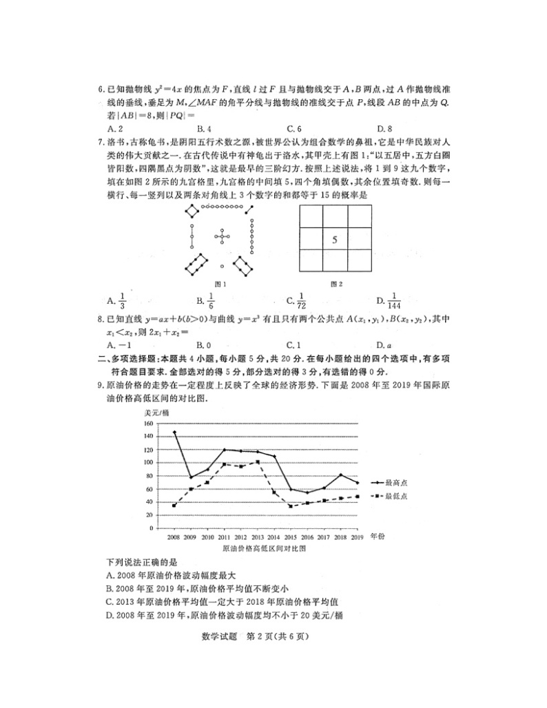 2020年山东省济南市高考数学一模试卷（含解析)02