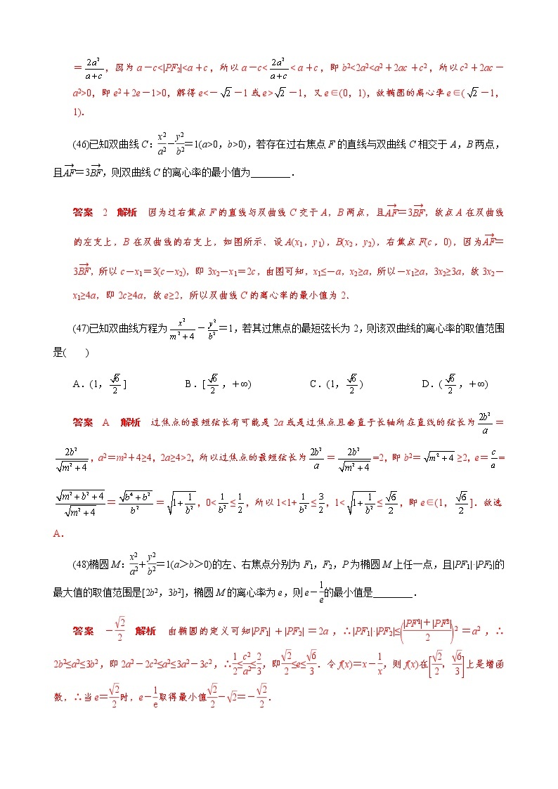 专题03 离心率范围(最值)模型(解析版)03