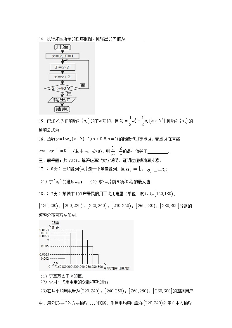 2020-2021学年贵州省思南中学高二上学期期中考试数学试题 Word版第3页