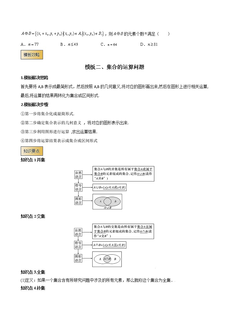 高考数学专项解题方法归纳探究(全国通用)模板01 集合(原卷版)第3页