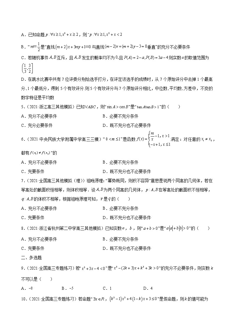 高考数学专项解题方法归纳探究(全国通用)模板02 常用逻辑用语专项练习(原卷版)第2页