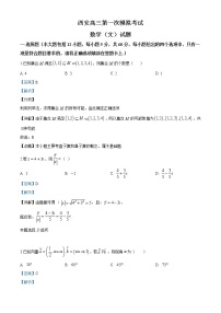 2020届陕西省西安高三第一次模拟考试数学(文)试题