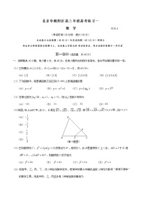 北京市朝阳区2020届高三下学期学业水平等级性考试练习（一模）数学试题