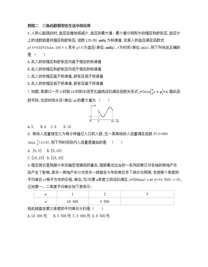 5.7 三角函数的应用练习2021-2022学年数学必修第一册人教A版2019(Word含解析)第2页