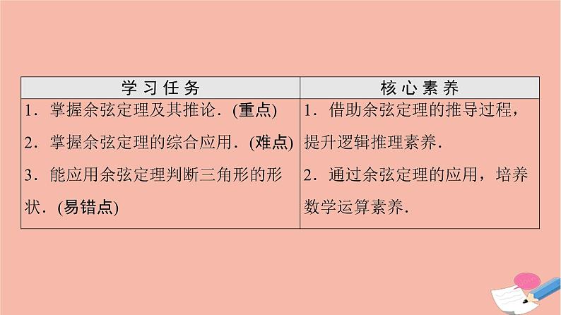 2021_2022学年新教材高中数学第6章平面向量及其应用6.4.3第1课时余弦定理课件新人教A版必修第二册02