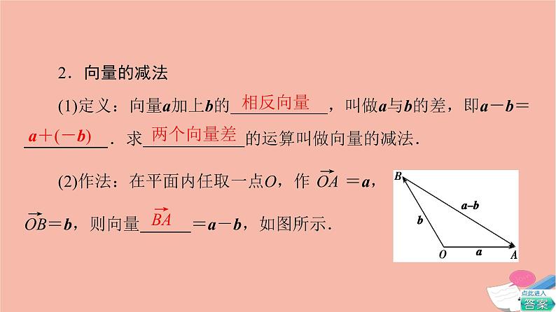2021_2022学年新教材高中数学第6章平面向量及其应用6.2.2向量的减法运算课件新人教A版必修第二册06