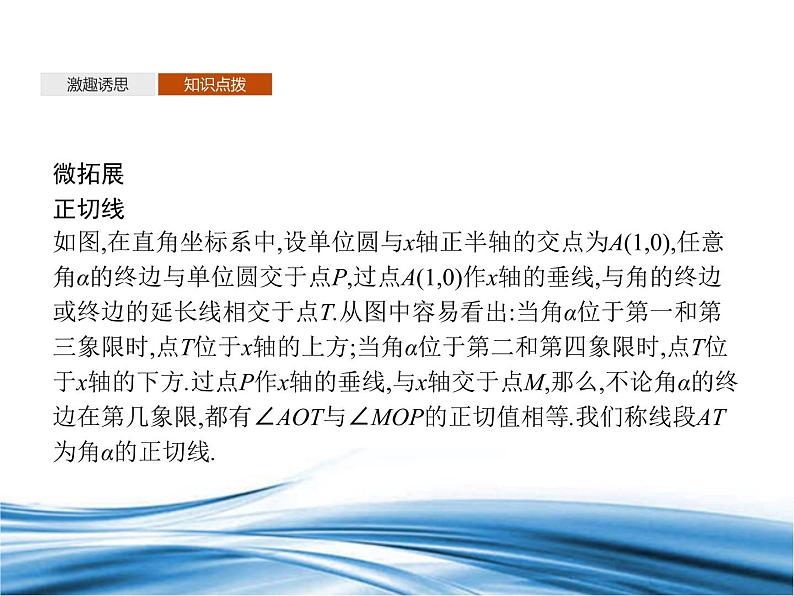 必修2数学新教材北师大版171正切函数的定义172正切函数的诱导公式pptx_606