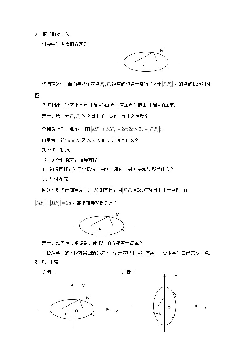 高二下册数学教案:12.3《椭圆的标准方程》(1)(沪教版)02