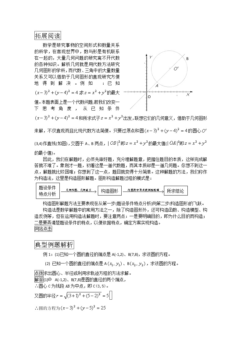 2011年高二数学学案：7.3《圆与方程》（湘教版必修3）03